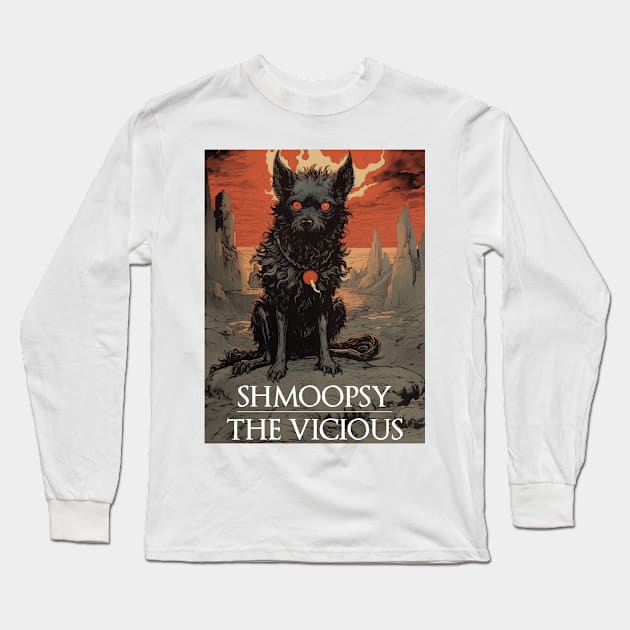 VICIOUS - DARK FANTASY ART STYLE DOG Long Sleeve T-Shirt by Vista Threads Co